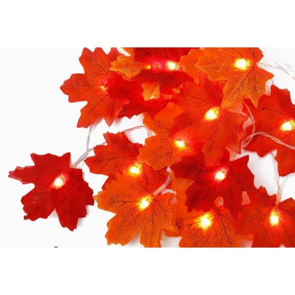 Maple Leaf String Lights 20 LED Autumn Decor - Picture 3 of 9